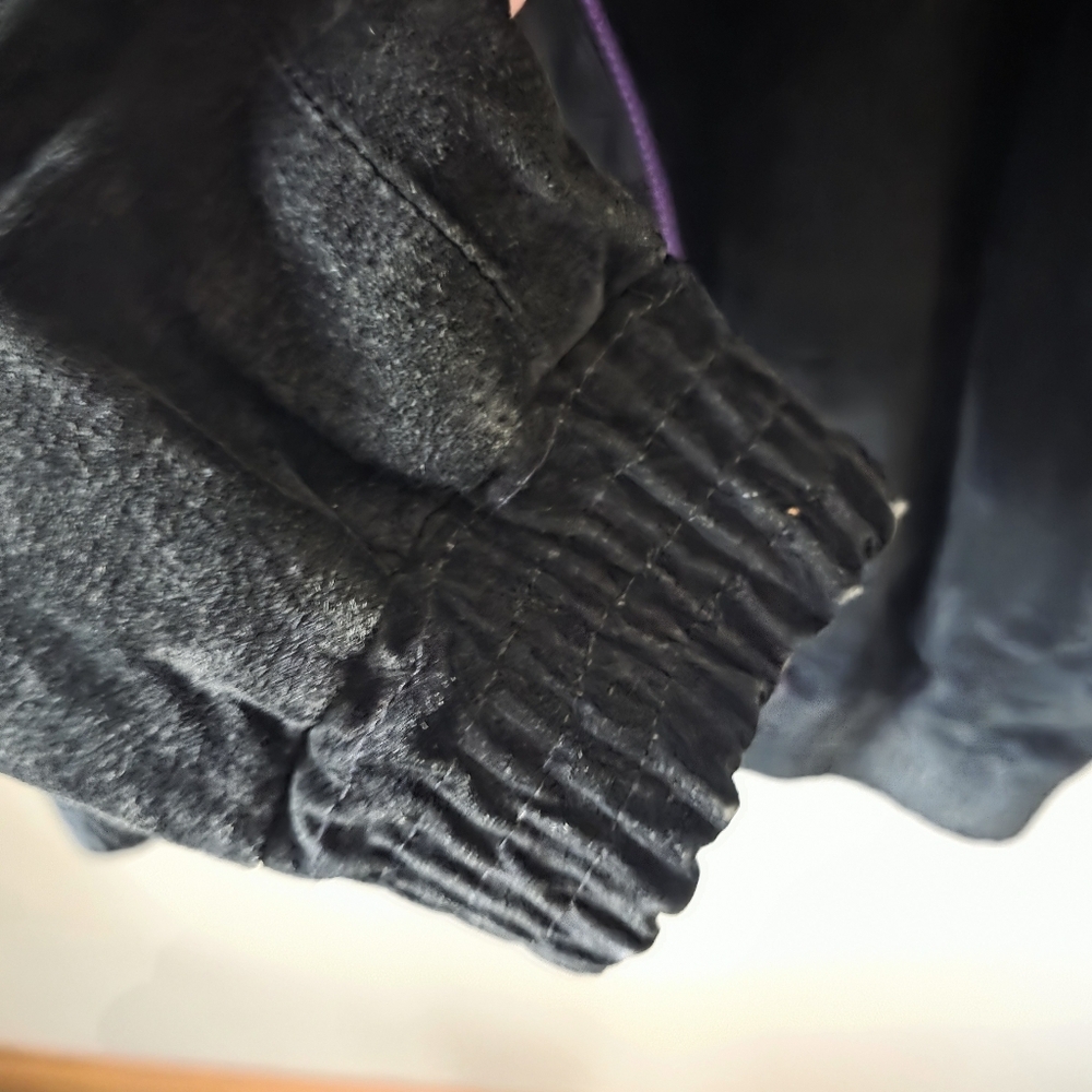 Alia L Vintage 80s 90s Eclectic Retro Leather Suede & Velvet Bomber Jacket - Picture 16 of 16